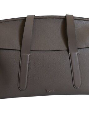 Reiss Large Chancery Leather Grab Bag in Grey